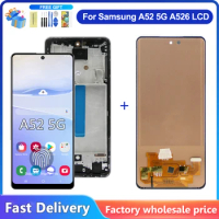 AMOLED For Samsung A52 5G A526 LCD Display Touch Screen With Frame Digitizer For Samsung SM-A526B A526U LCD Display Replace