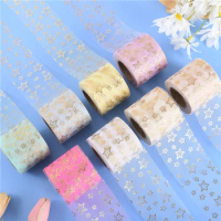 6cmx25yards 3D Lace Apparel Sewing Fabric Webbing Ribbon Diy Crafts Crochet Wedding Dress Clothes Kids Hairpin Making Gold Color