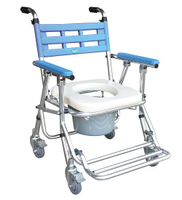 鋁合金收合式洗澡椅便器椅(有輪/高低可調) YH121-3
