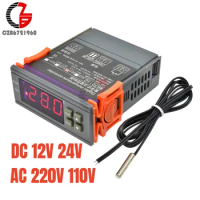 WH7016C Thermostat DC 12V 24V AC 220V 110V 90V-250V Wide Voltage NTC Red LED Display Digital Temperature Controller Relay Output