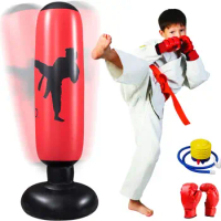 160cm Inflatable Boxing Bag for Kids, with Air Pump and Boxing Gloves for Punching, Workout Equipment, Gift for Boys Girls, Gym