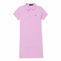 Polo Ralph Lauren RL 熱銷刺繡小馬POLO衫材質運動短袖連身洋裝(女)-粉色