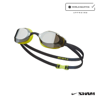 【NIKE 耐吉】SWIM 成人專業型鏡面泳鏡 LEGACY 黑黃 NESSA176-327