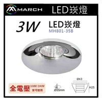 ☼金順心☼專業照明~MARCH LED 崁燈 3W 3.5公分 OSRAM晶片 展示燈 白光 黃光 MH801-35B