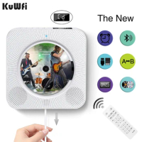KuFWi Portable CD Player Surround Sound FM Radio Bluetooth USB MP3 Disk Wall Mounted Music Player Remote Control Stereo Speaker