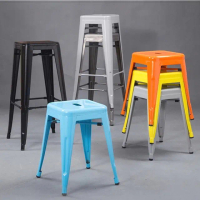 【藍色的熊】LOFT工業風鐵皮椅 61cm 2張(加厚版 吧台椅 鐵皮椅 餐椅 高腳椅 工作椅 吧椅)