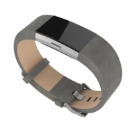 For Fitbit charge 2 leather bands,Accessories Leather Bands strap for Fitbit Charge 2,Fits 5.9-8.1 inch Gray color