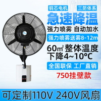 免運/可開票 快速出貨 大型工業風扇掛壁式水冷霧化牛角壁扇工廠車間電風扇750搖頭電扇