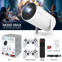 โปรเจคเตอร์ M300MAX Projector 4k Android 11.0 LCD 1080P 6000 lumens ultra