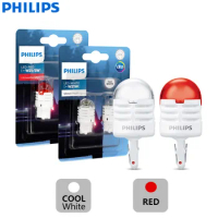 Philips Ultinon Pro3000 LED T20 W21W W21/5W 7440 7443 Signals Lamps Red White Car Reverse Light Rear Bulbs Stop Brake Beams, 2x