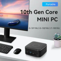 BEBEPC MINI PC 10th Gen Intel i7-10510U Dual DDR4 64GB M.2 1T Thunderbolt3 4K Windows 11 Wifi6