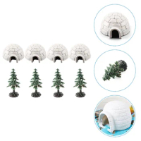 Igloo Toy Figure Figurines for Decor Model Ice House Decorations Three-dimensional Plastic