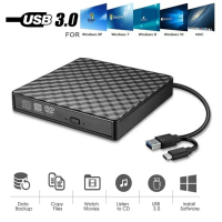 CODเครื่องอ่าน cd dvd เครื่องเล่น DVD เครื่องอ่านแผ่นซีดี External DVD USB 3.0 ดีวีดี พกพา อ่านเขียน