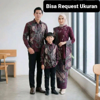 SET KEBAYA JANGGAN BURGUNDY ORI COUPLE KEMEJA PREMIUM CUSTOM ANAK & JUMBO / BAJU SETELAN SERAGAM BAT