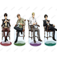 Attack on Titan Anime Levi Mikasa Ackerman Eren Yeager Armin Acrylic Stand Erwin Drink Coffee Action Figure Seat PVC Stand Model