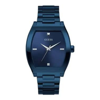 Jam Tangan Pria Guess Punctual GW0847G2 Men Blue Genuine Diamond On Dial Blue Steel Strap Biru