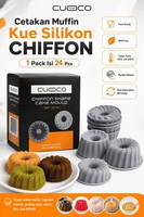 [CHIFFON] CUOCO Cetakan Muffin Silikon Partisi Bento Sekat Makanan Snack Kue COKLAT Cup Cake Puding 