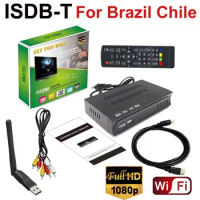 ISDB-T Set Top Box 1080P HD Terrestrial Digital Video Broadcasting TV Receiver for Brazil/Chile with HDMI RCA Interface Cable