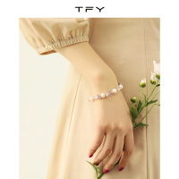 TFY天然水晶珍珠手鏈女夏森系簡約ins小眾設計復古新款黃花梨手串