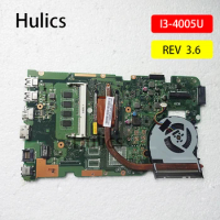 Hulics Used X555LD REV 3.6 4G For Asus I3 I3-4005U CPU X555LJ LB X555LF X555L VM590L Laptop Motherboard