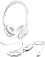 Mpow【美國代購】USB頭戴式 麥克風降噪功能- PA071A - 白色