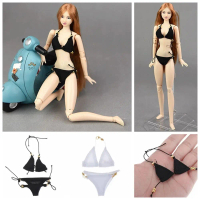 Thời trang Tỷ lệ 1/6 Bikini búp bê Bộ đồ lót Mô hình con gái Đồ lót áo ngực búp bê Cơ thể nữ Đen trắ