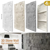 120x60cm 4pcs Home Decor 3D PVC Wood Grain Wall Paper Brick Stone Wallpaper wall panel Living Room Bedroom Wall Sticker Decor