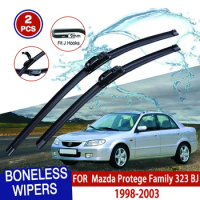For Mazda Protege Family 323 BJ 1998-2003 Car Wiper U-type Soft Rubber Boneless Wiper HD Quiet Durable Automotive Wiper 21"+19"