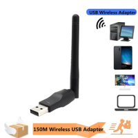 150Mbps MT7601 RTL8188 Wireless Network Card Mini USB WiFi Adapter LAN Wi-Fi Receiver Dongle Antenna 802.11 b/g/n for PC Windows