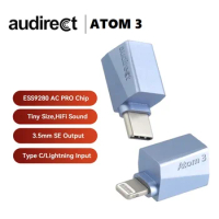 Audirect ATOM3 ESS9280 AC Pro Portable DAC Headphone Amplifier Atom 3 DSD512 3.5mm SE Output USB Type C/Lightning Input DAC Amp