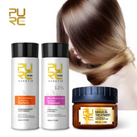 PURC Brazilian Keratin Hair Treatment Smoothing Straightening Hair Mask Set Repair Damage Hair Care Products for Women