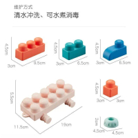 2026 New Baby Soft Rubber Building Blocks Large Particles Assembly Toys Educational Baby Teething To