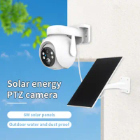 2MP 1080P Ubox APP Solar Power 120Degree Wide Angle WIFI/4G PTZ IP Dome Camera Full Color AI Humanoid Detection Security Monito