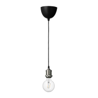 JÄLLBY/LUNNOM 吊燈附燈泡, 鍍鎳/球形 透明色