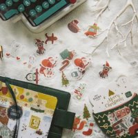 38pcs Merry Christmas Penguin Santa Claus design sticker as Gift Tag gift Decoration scrapbooking DIY Sticker