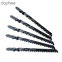 dophee 5Pcs T144D 100mm Jig Saw Blades Curve Cutting Reciprocating Saw Blade for 5-50mm Wood PVC Fibreboard Power Cutting Tool