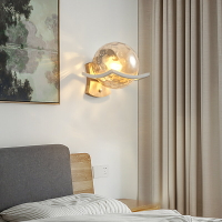 北歐創意LED臥室床頭燈墻壁燈后現代簡約客廳過道圓球玻璃藝術燈