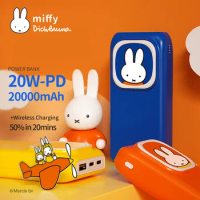Miffy X MIPOW Power Bank 20000mAh Portable Charger Cute Powerbank External Battery Fast Charging Wireless For iPhone 13 Xiaomi