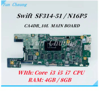 CA4DB_10L Mainboard For Acer Swift SF314-51 N16P5 TMX349-G2 S30-10 CA4DB Laptop Motherboard With Core i3 i5 i7 CPU 4GB/8GB RAM