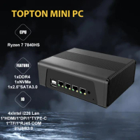 Super Deal Mini Soft Router AMD Ryzen 9 7940HS 7 7840HS 4X Intel i226-V 2.5G RJ45 LAN Firewall Appliance Mini PC 2*SATA 3x4K UHD