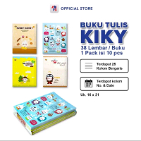 Buku tulis kiky 38 lembar - 1 pack isi 10 buku - kertas berwarna