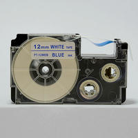 KL-170卡西歐 XR/PT-12WEB1 普貼國產12mm白底藍字 打印機色帶紙