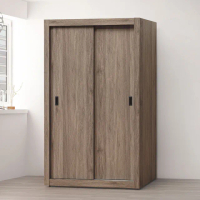【顛覆設計】利斯鋼刷灰橡木色4x7尺推門衣櫥