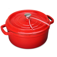 2023 New 22cm/26cm Enameled Cast Iron Casserole Dish With Lid Nonstick Cooking Pan Pot Dutch Oven Enamel Coating Household