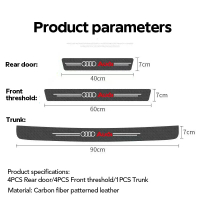 【twotwo】 สติ๊กเกอร์ป้องกันขอบประตูรถไฟเบอร์คาร์บอน สำหรับ Audi S Line A1 A3 A4 A6 A7 Q3 Q5 Q7 RS3 RS