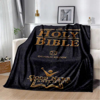 Holy Bible Cross Jesus Pray Soft Plush Blanket,Flannel Blanket Throw Blanket for Living Room Bedroom Bed Sofa Picnic Cover Kids