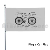 Mountainbike Flag Car Flag Funny Off Road Cycling Bike Parts Bicycle Cycle Wheel Wheeler Sport Racing