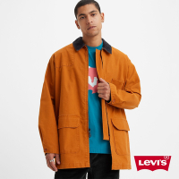 Levis 滑板系列 男款 寬鬆長版燈心絨領工裝外套 / 彈性布料