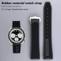 18mm 19mm 20mm 21mm Rubber Silicone Watchband Fit for Omega Seamaster Speedmaster AT150 GMT Waterproof Soft Watch Strap