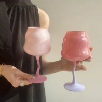Ahunderjiaz-Macaron Glass Cup for Wine, Creative Girl Clouds Highball Glass, Home Bar Drinkware Set, Beer Shot Glass